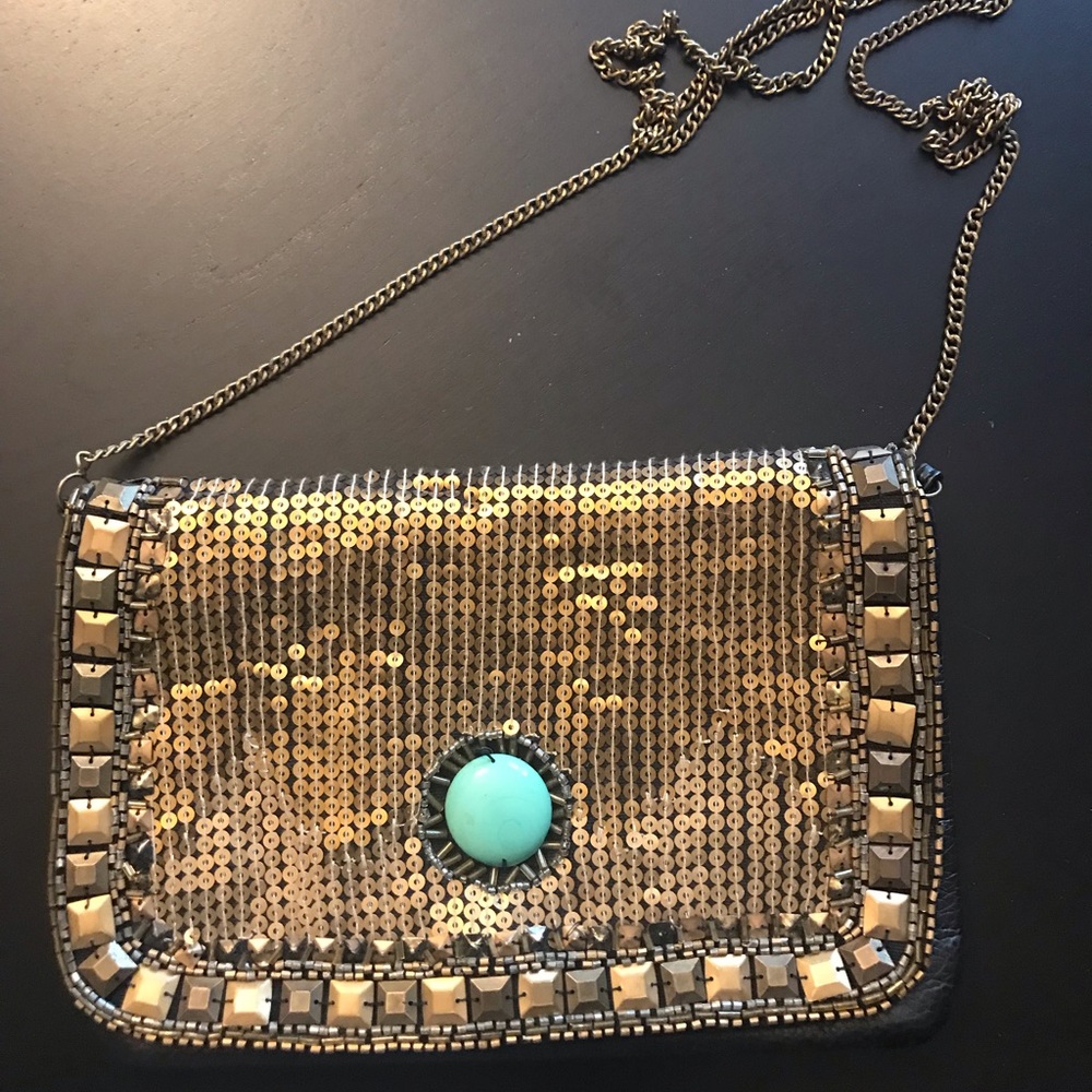 Sequined crossbody OR clutch